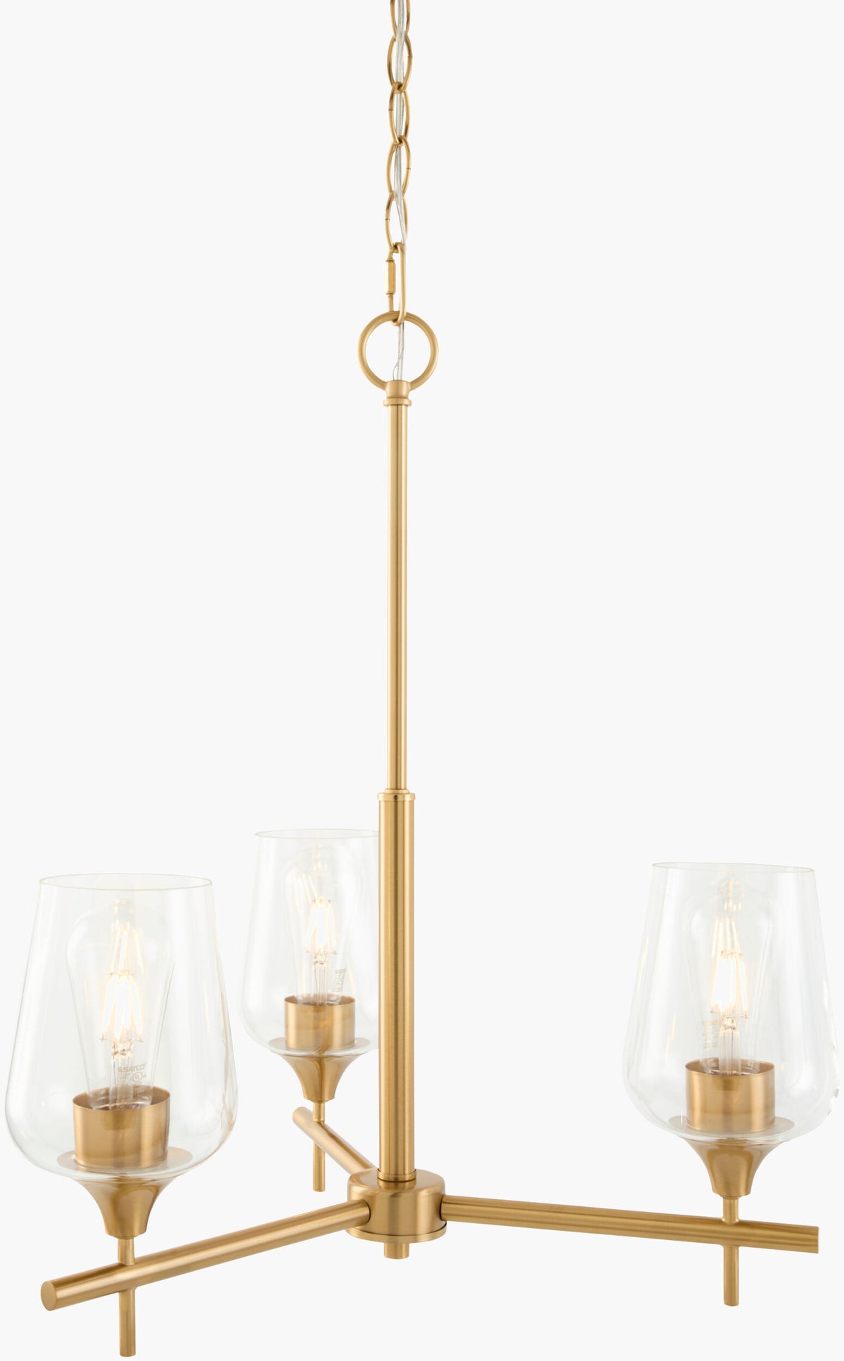 Yueva Iron Chandelier, Electroplated Metallic Brass (YUEV-008)