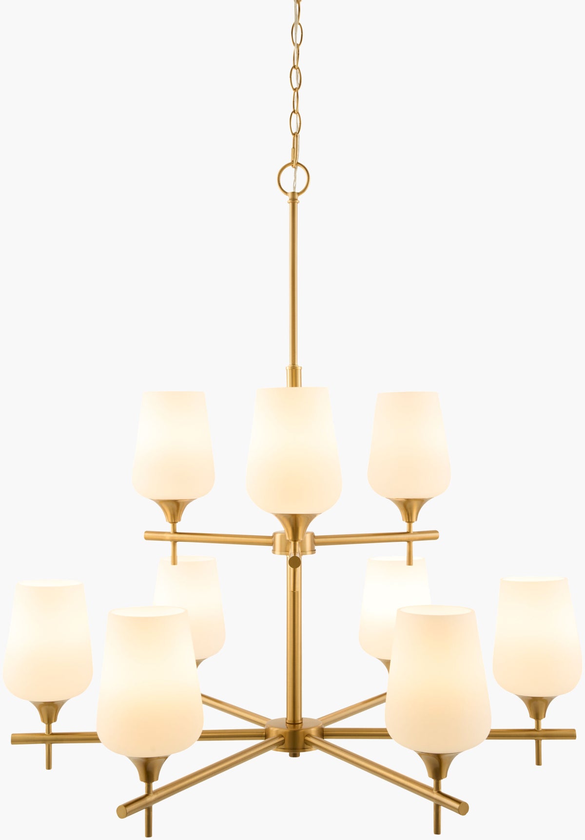 Yueva Iron Chandelier, Electroplated Metallic Brass (YUEV-010)