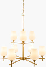 Yueva Iron Chandelier, Electroplated Metallic Brass (YUEV-010)