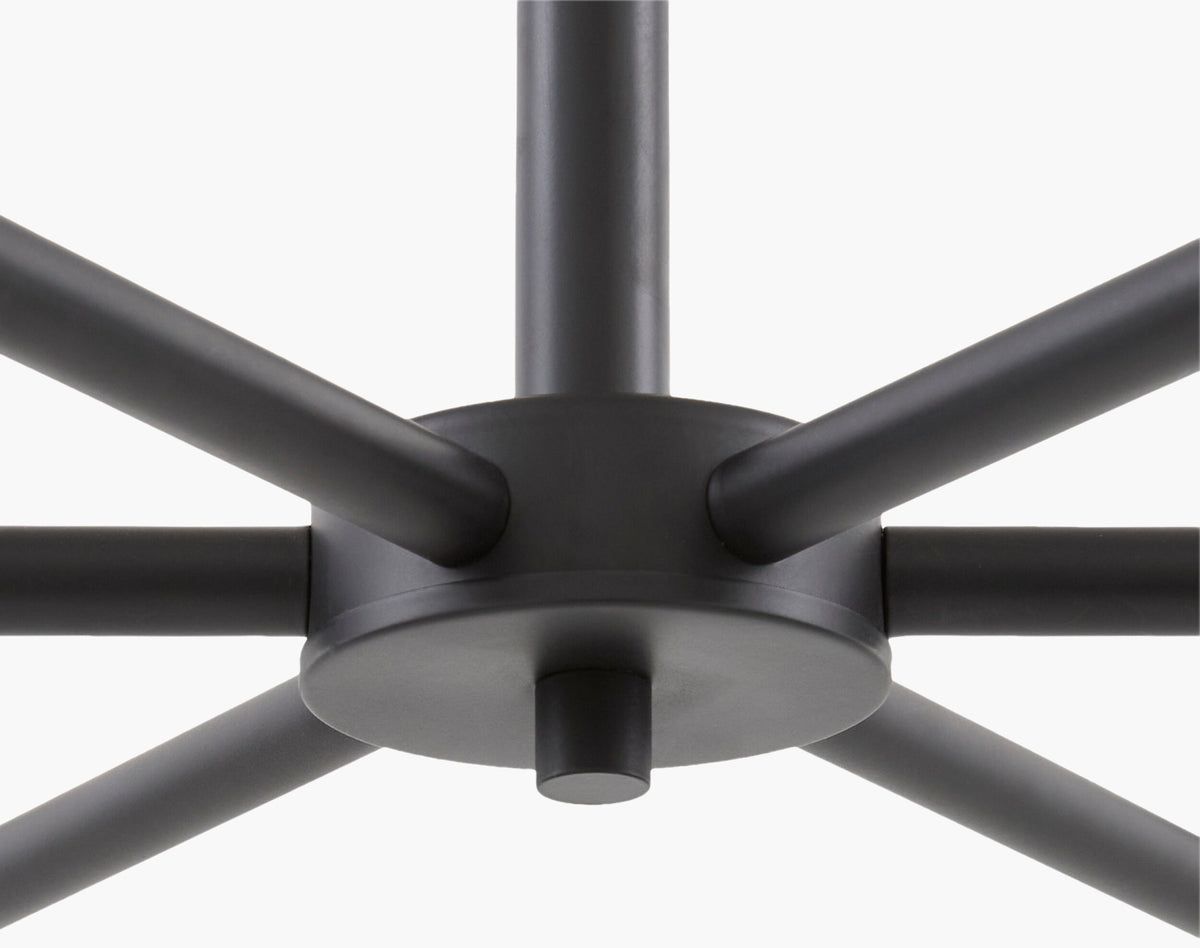 Yueva Iron Chandelier, Powder Coated Black (YUEV-011)
