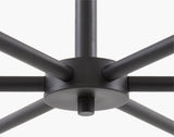 Yueva Iron Chandelier, Powder Coated Black (YUEV-011)