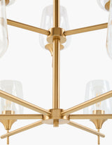 Yueva Iron Chandelier, Electroplated Metallic Brass (YUEV-012)