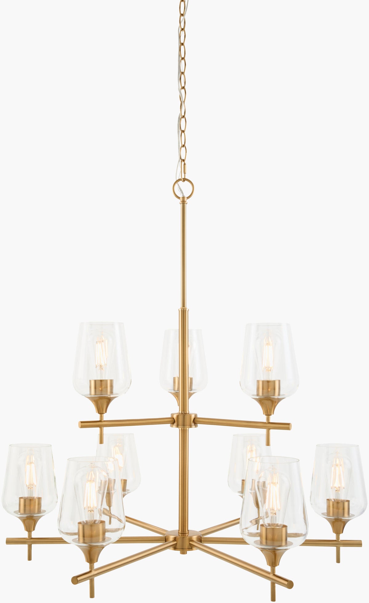 Yueva Iron Chandelier, Electroplated Metallic Brass (YUEV-012)