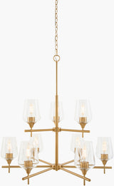 Yueva Iron Chandelier, Electroplated Metallic Brass (YUEV-012)