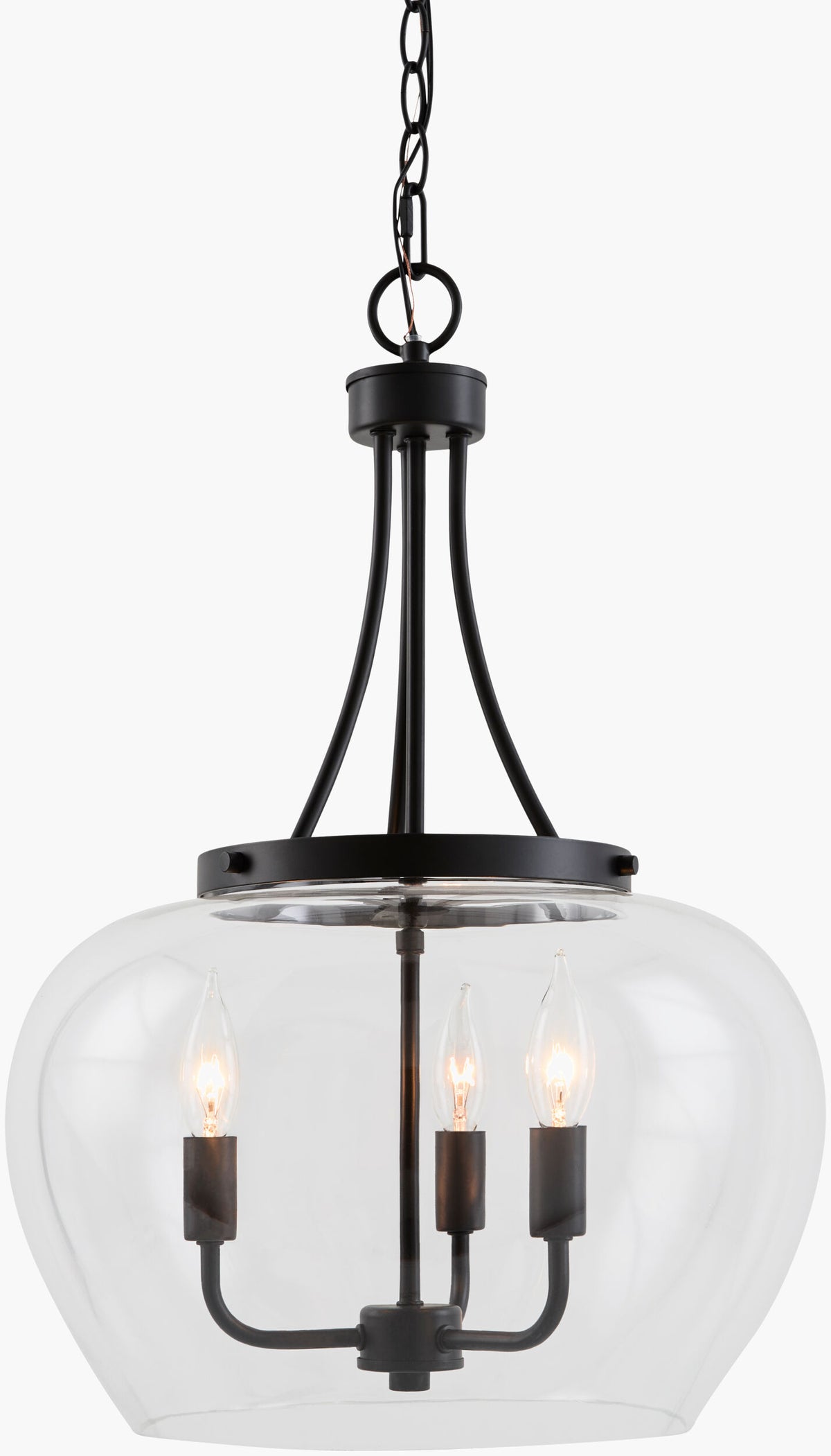 Yueva Iron Pendant Light, Powder Coated Black (YUEV-015)