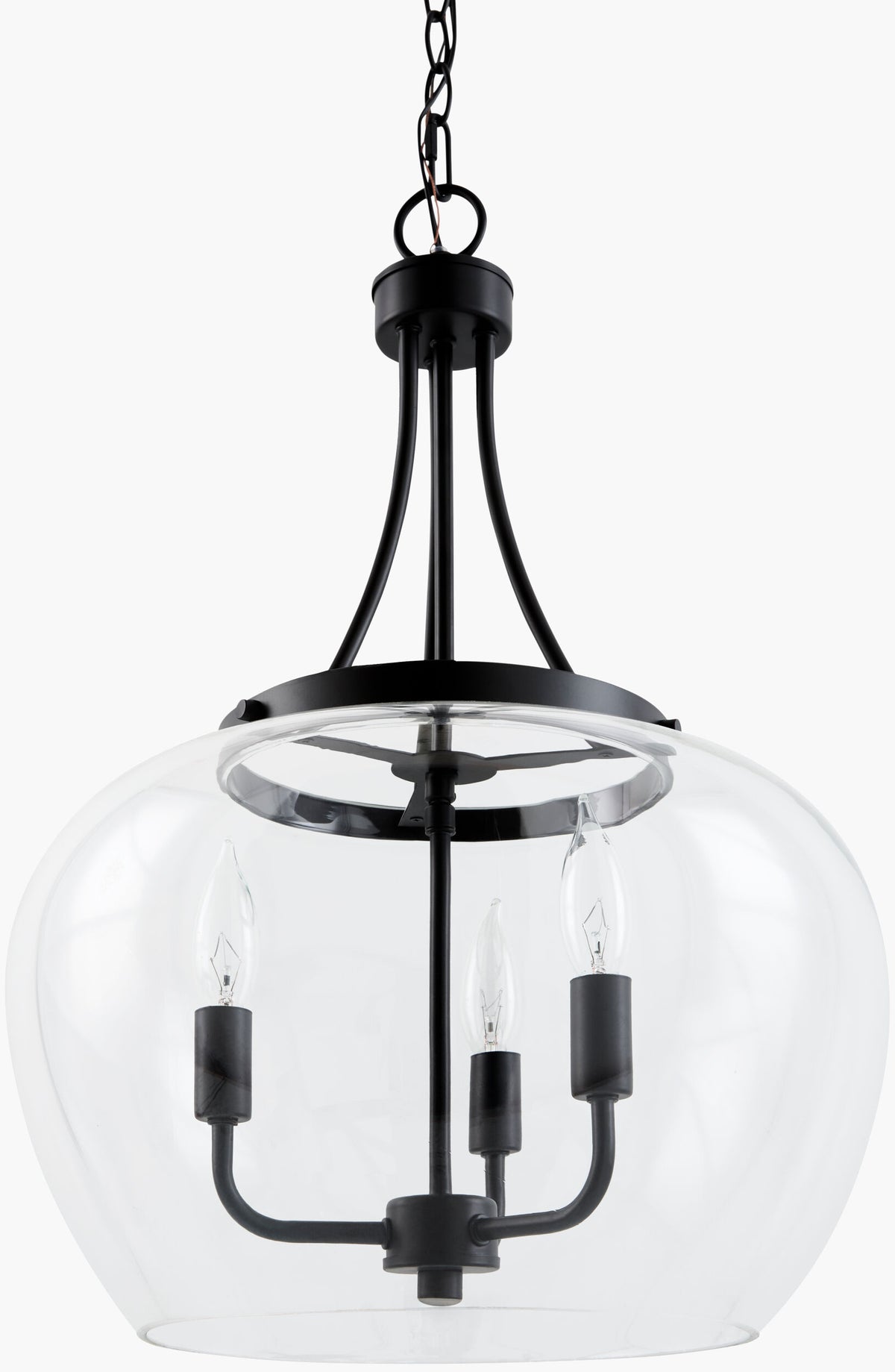 Yueva Iron Pendant Light, Powder Coated Black (YUEV-015)