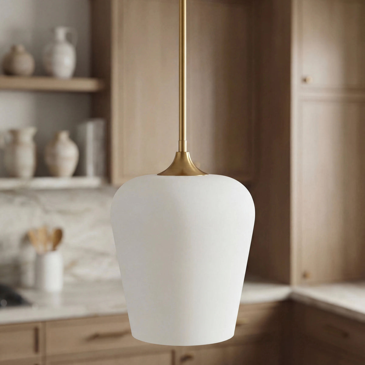Yueva Iron Pendant Light, Electroplated Metallic Brass (YUEV-022)