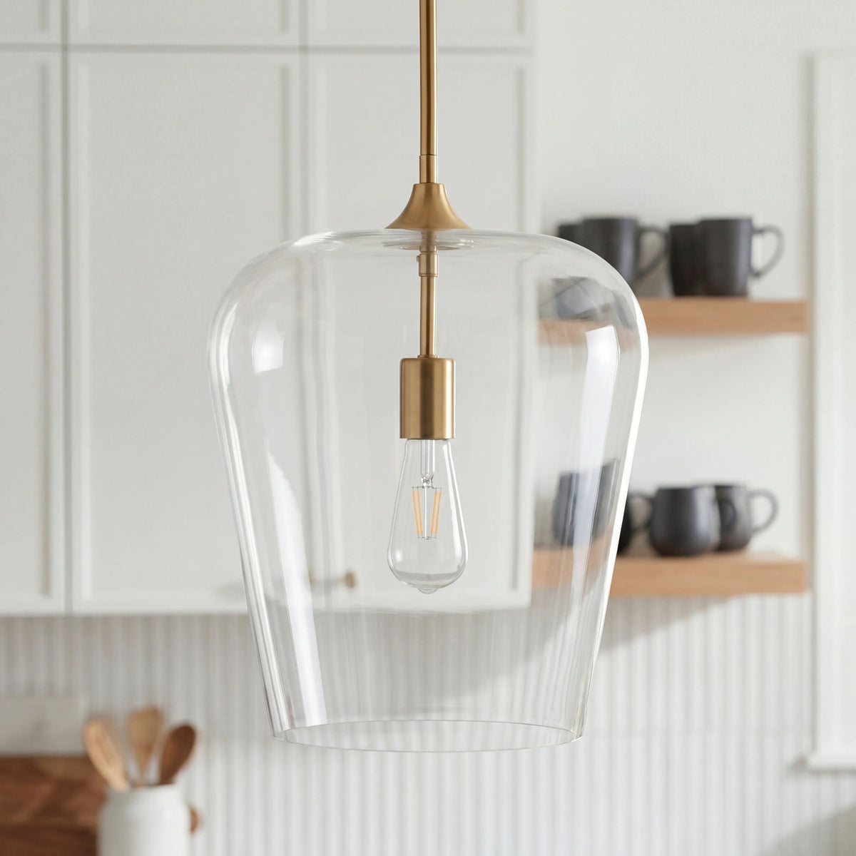 Yueva Iron Pendant Light, Electroplated Metallic Brass (YUEV-028)
