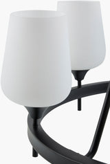 Yueva Iron Chandelier, Powder Coated Black (YUEV-045)