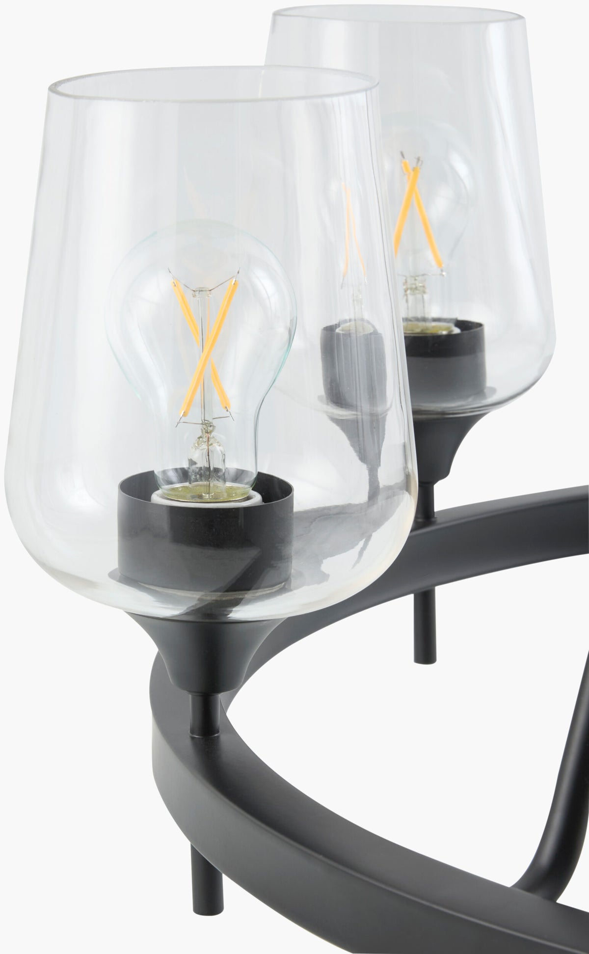 Yueva Iron Chandelier, Powder Coated Black (YUEV-047)