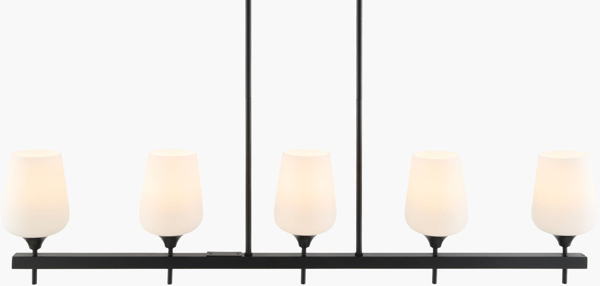 Yueva Iron Chandelier, Powder Coated Black (YUEV-049)