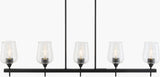 Yueva Iron Chandelier, Powder Coated Black (YUEV-051)