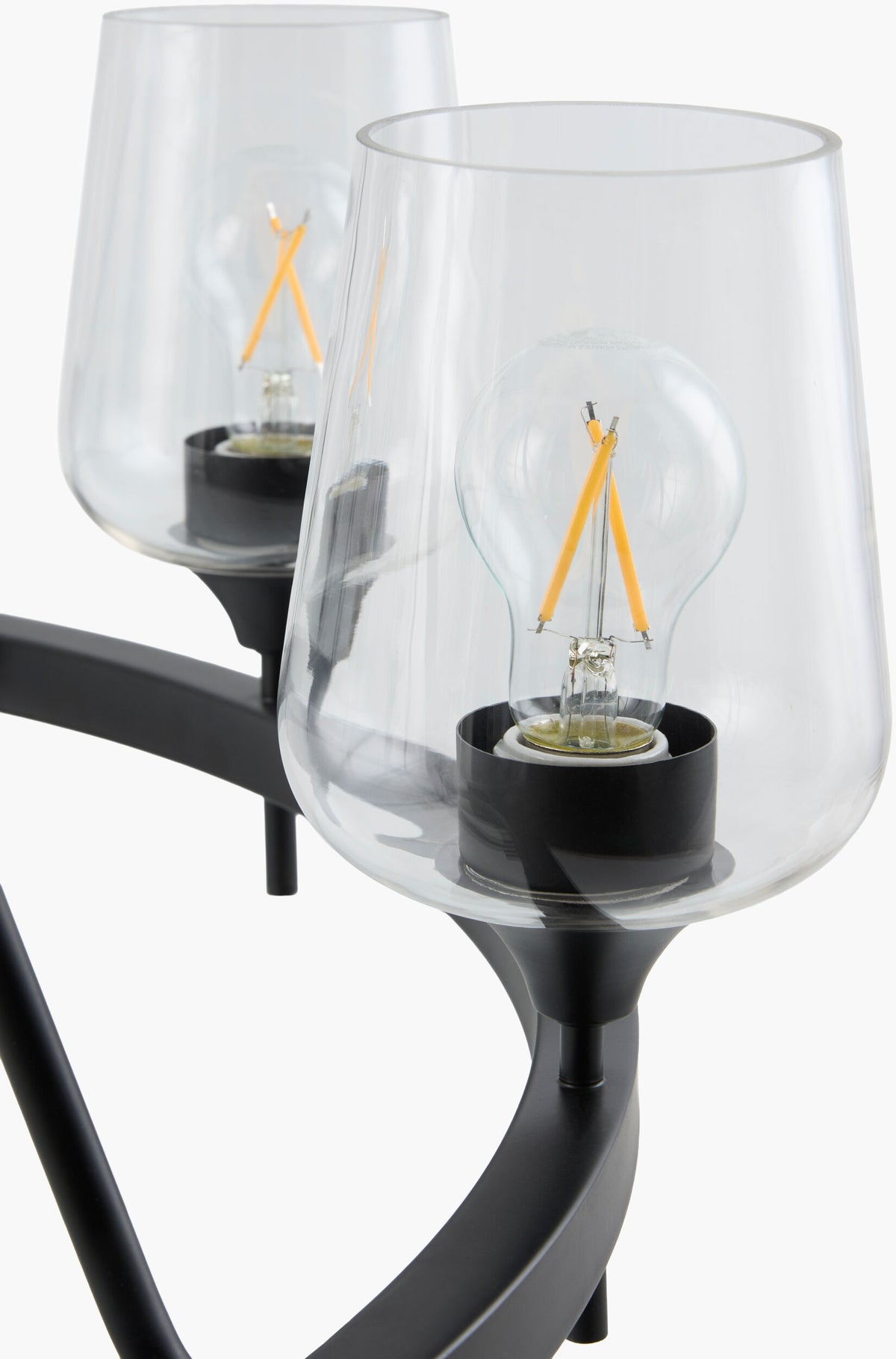 Yueva Iron Chandelier, Powder Coated Black (YUEV-055)