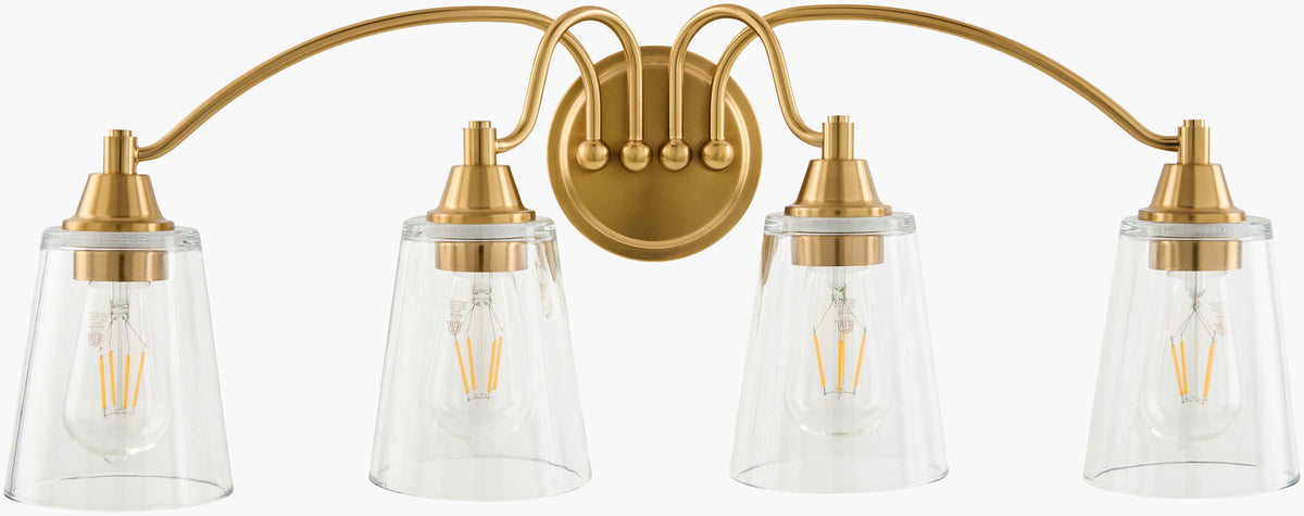 Yueva 9" Iron Wall Sconce, Electroplated Metallic Brass