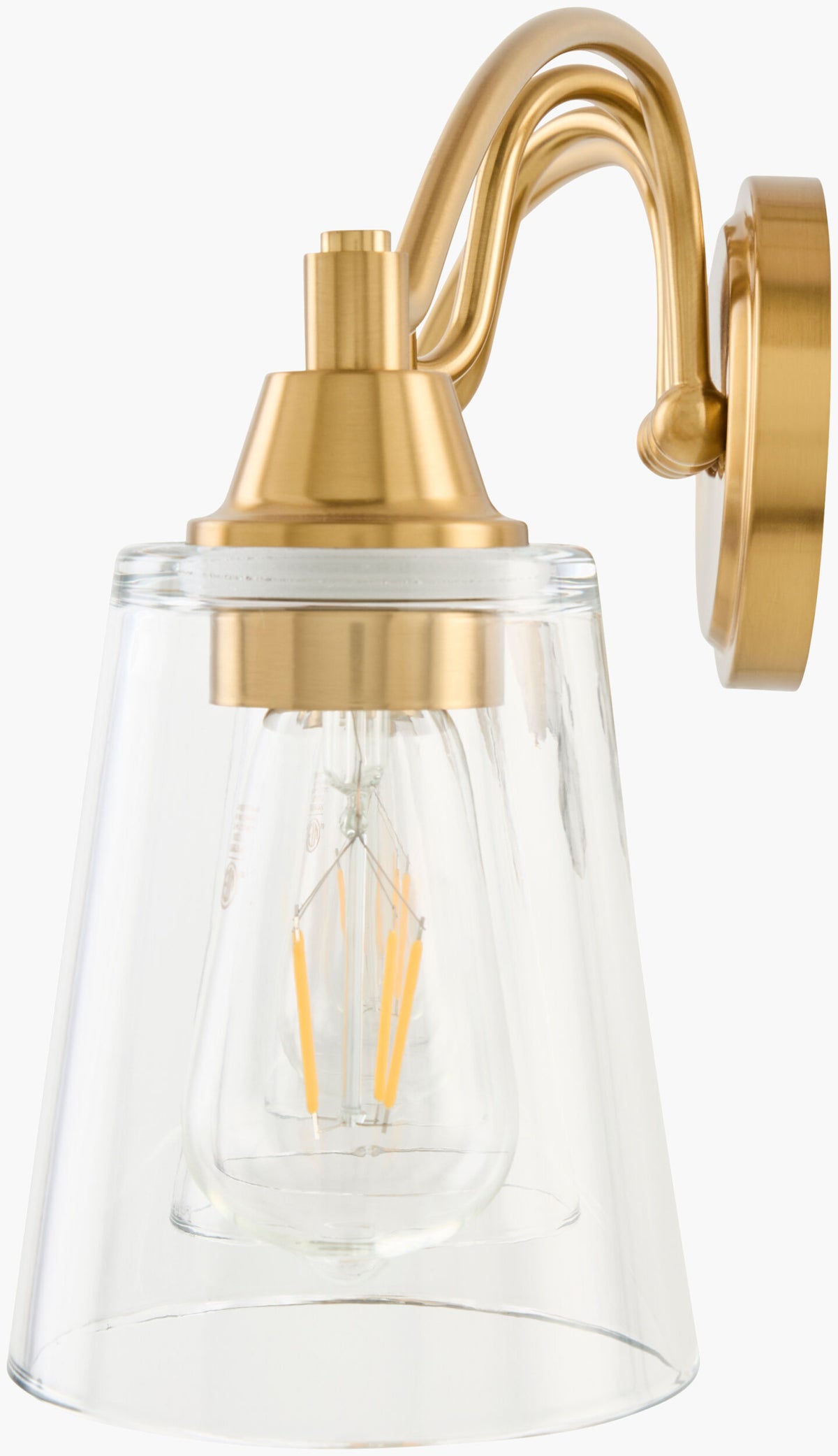 Yueva 9" Iron Wall Sconce, Electroplated Metallic Brass
