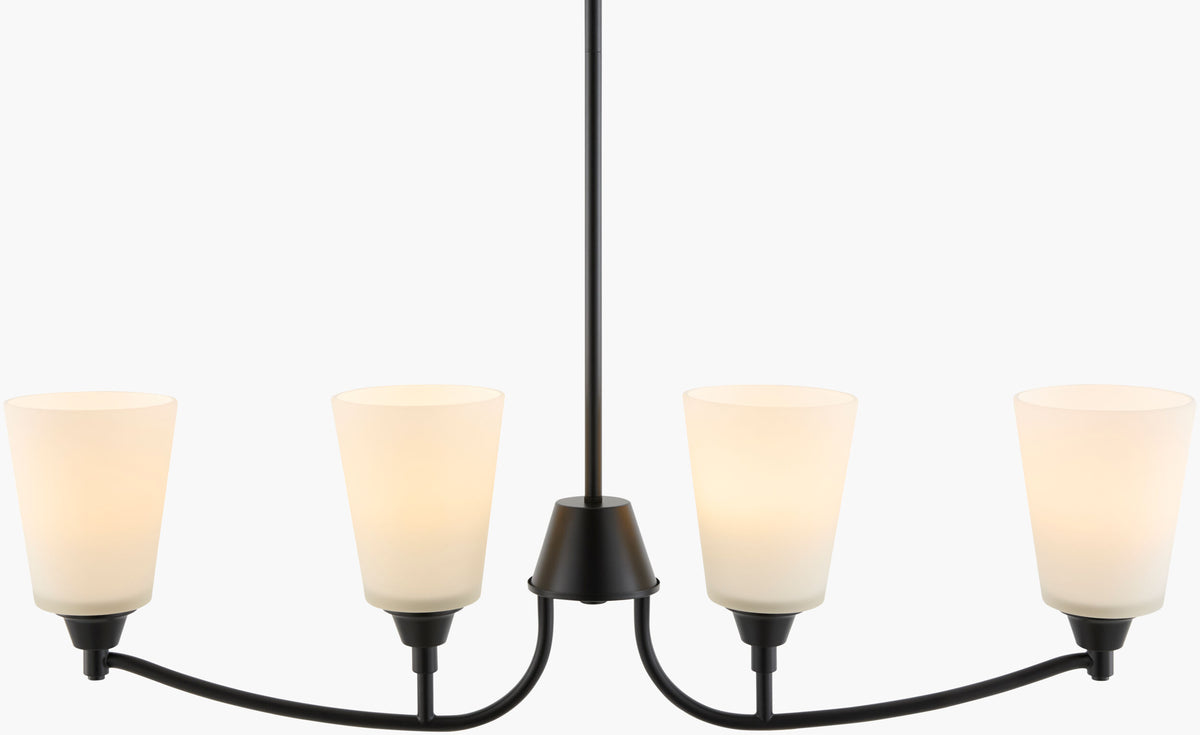 Yueva Iron Chandelier, Powder Coated Black (YUEV-073)