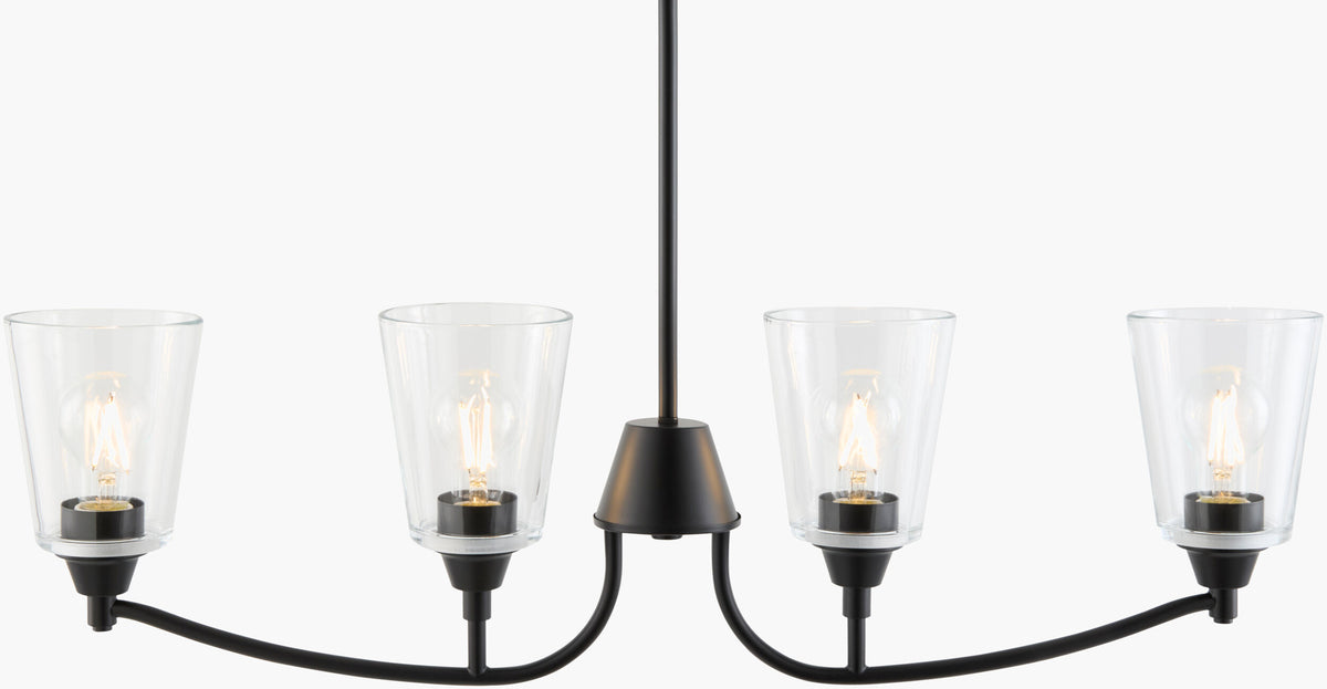 Yueva Iron Chandelier, Powder Coated Black (YUEV-081)