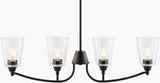 Yueva Iron Chandelier, Powder Coated Black (YUEV-081)
