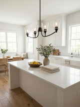 Yueva Iron Chandelier, Powder Coated Black (YUEV-081)