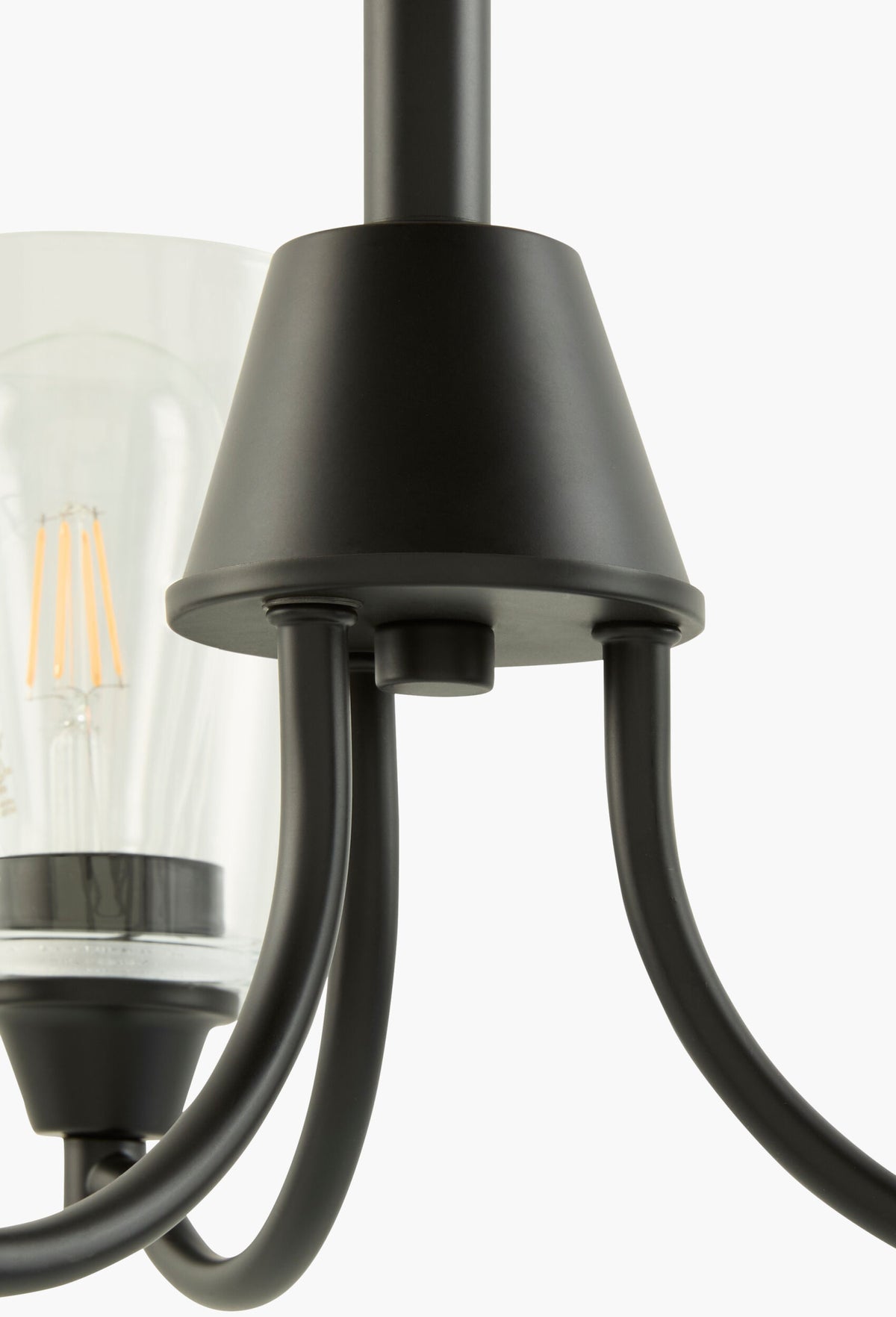 Yueva Iron Chandelier, Powder Coated Black (YUEV-083)