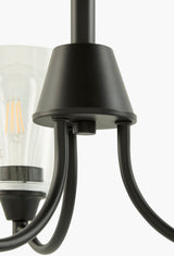 Yueva Iron Chandelier, Powder Coated Black (YUEV-083)