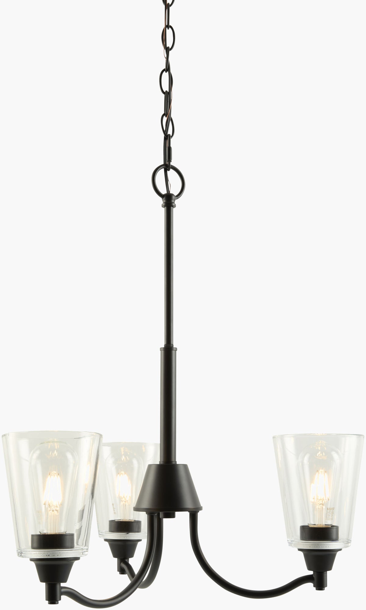 Yueva Iron Chandelier, Powder Coated Black (YUEV-083)