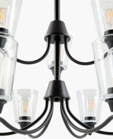 Yueva Iron Chandelier, Powder Coated Black