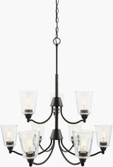 Yueva Iron Chandelier, Powder Coated Black