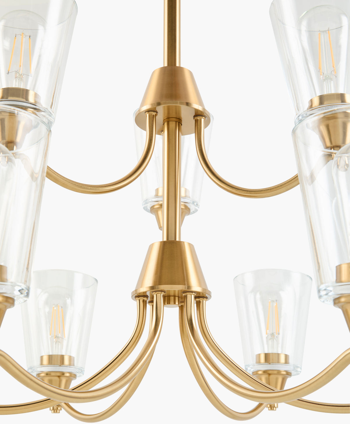 Yueva Iron Chandelier, Electroplated Metallic Brass