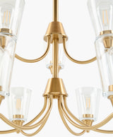 Yueva Iron Chandelier, Electroplated Metallic Brass