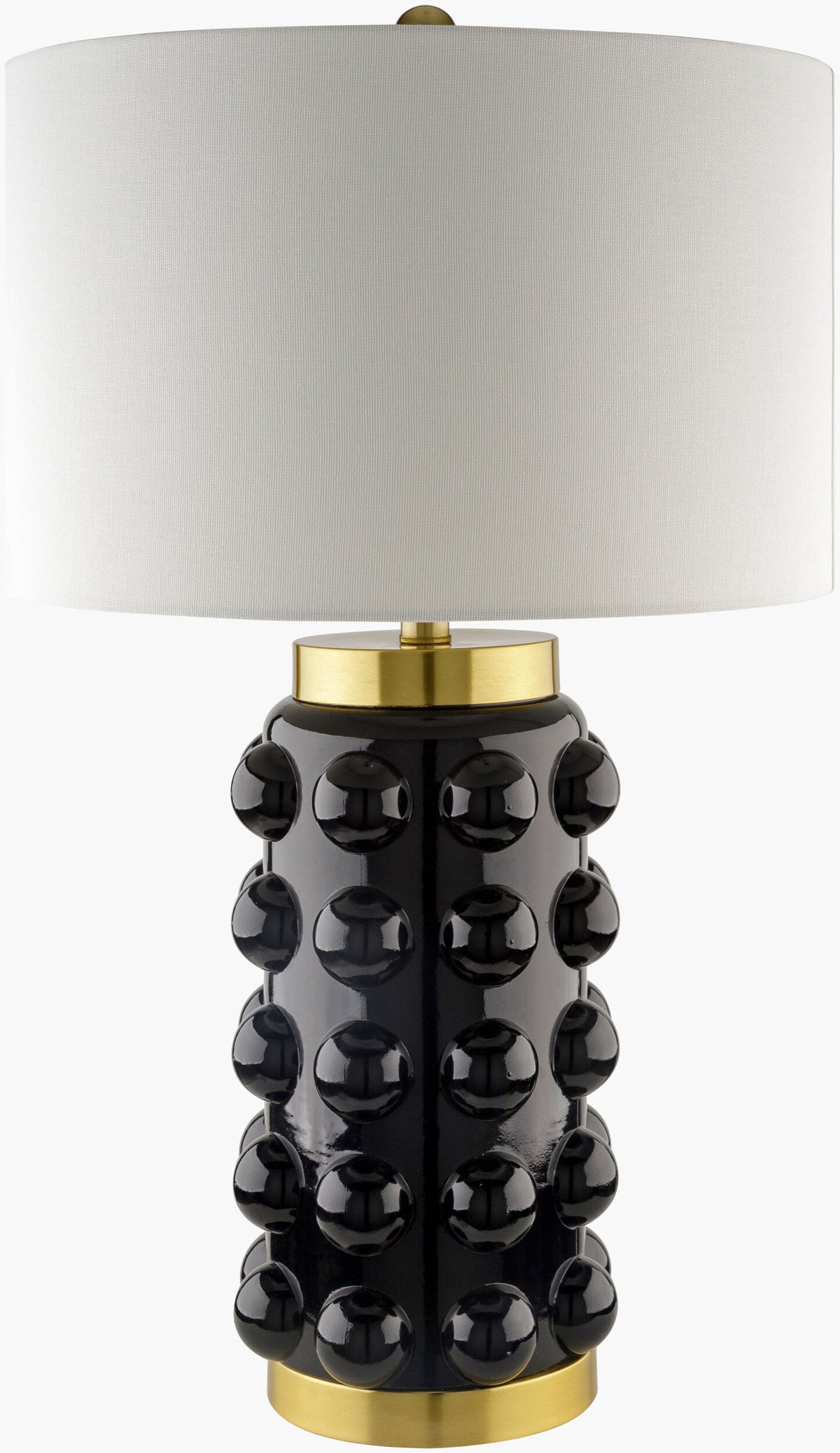 Yume 27" Glass Table Lamp, Painted Black