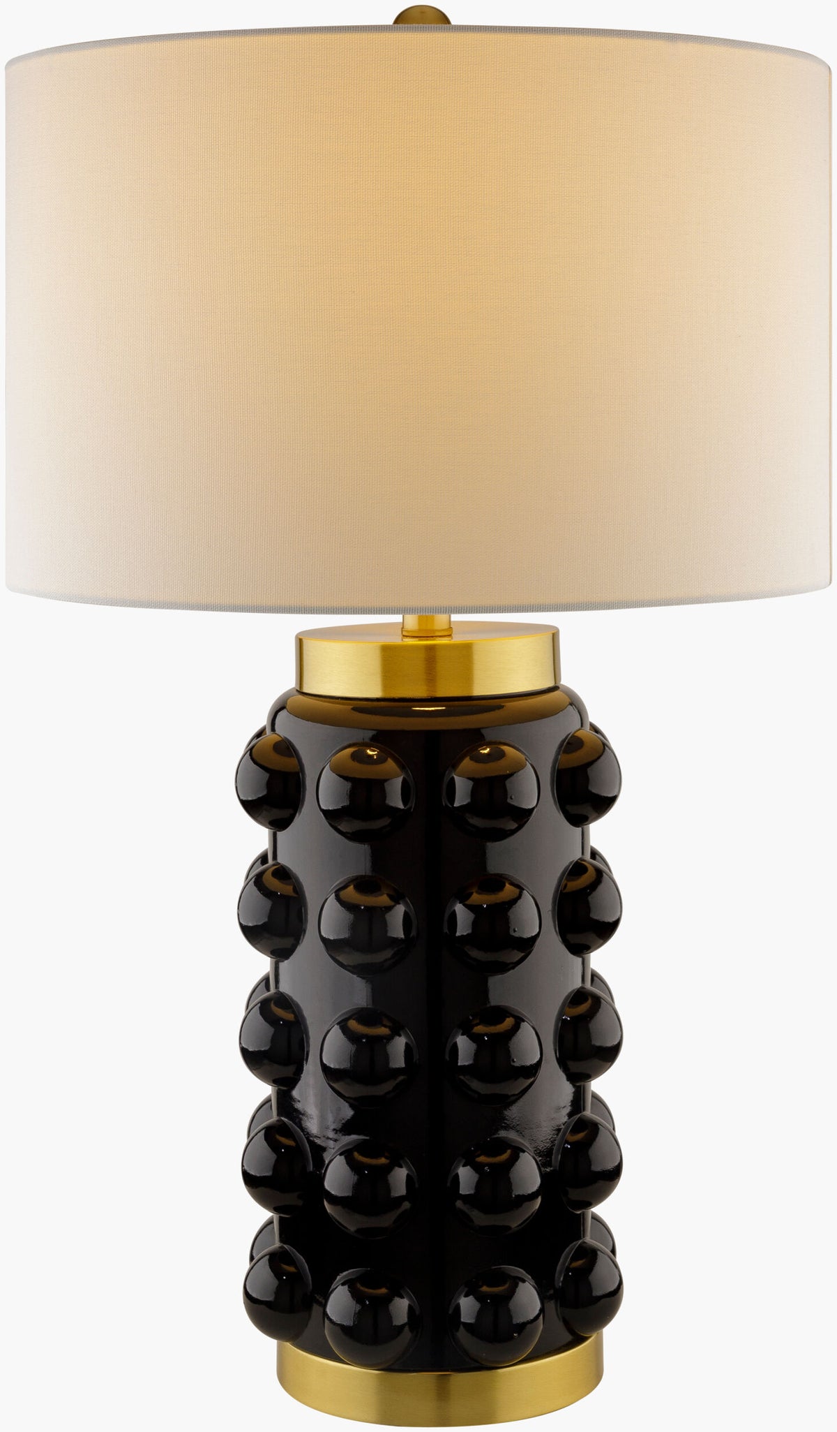 Yume 27" Glass Table Lamp, Painted Black