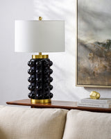 Yume 27" Glass Table Lamp, Painted Black