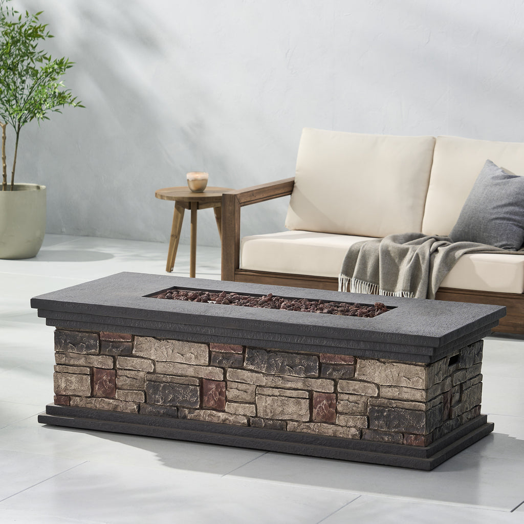 RECTANGLE MGO FIRE PIT - 50 000 BTU(Tank Cover not