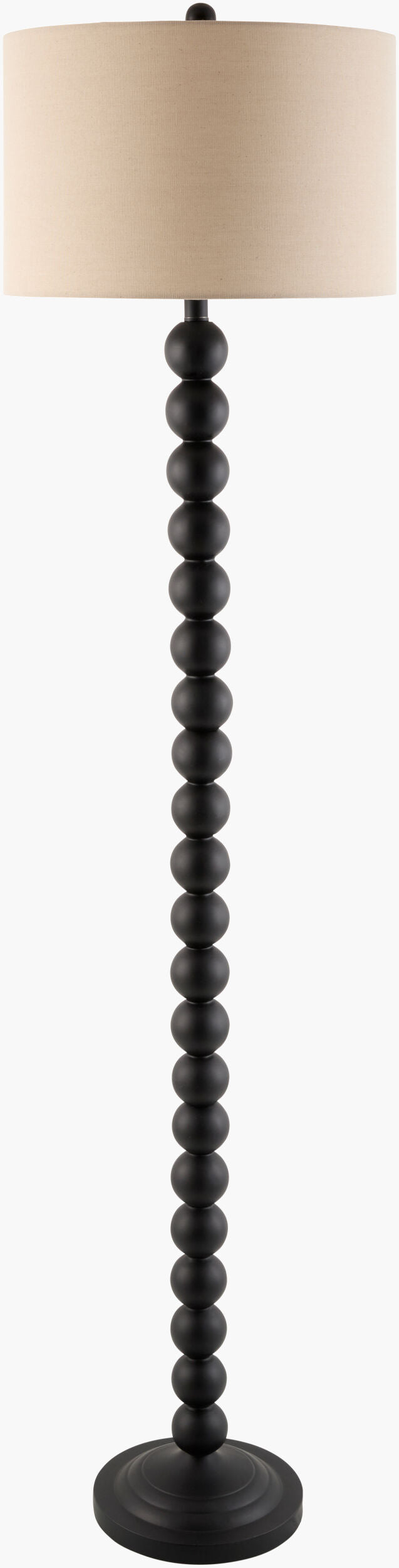 Zelda 67" Resin Floor Lamp, Hand Painted Black