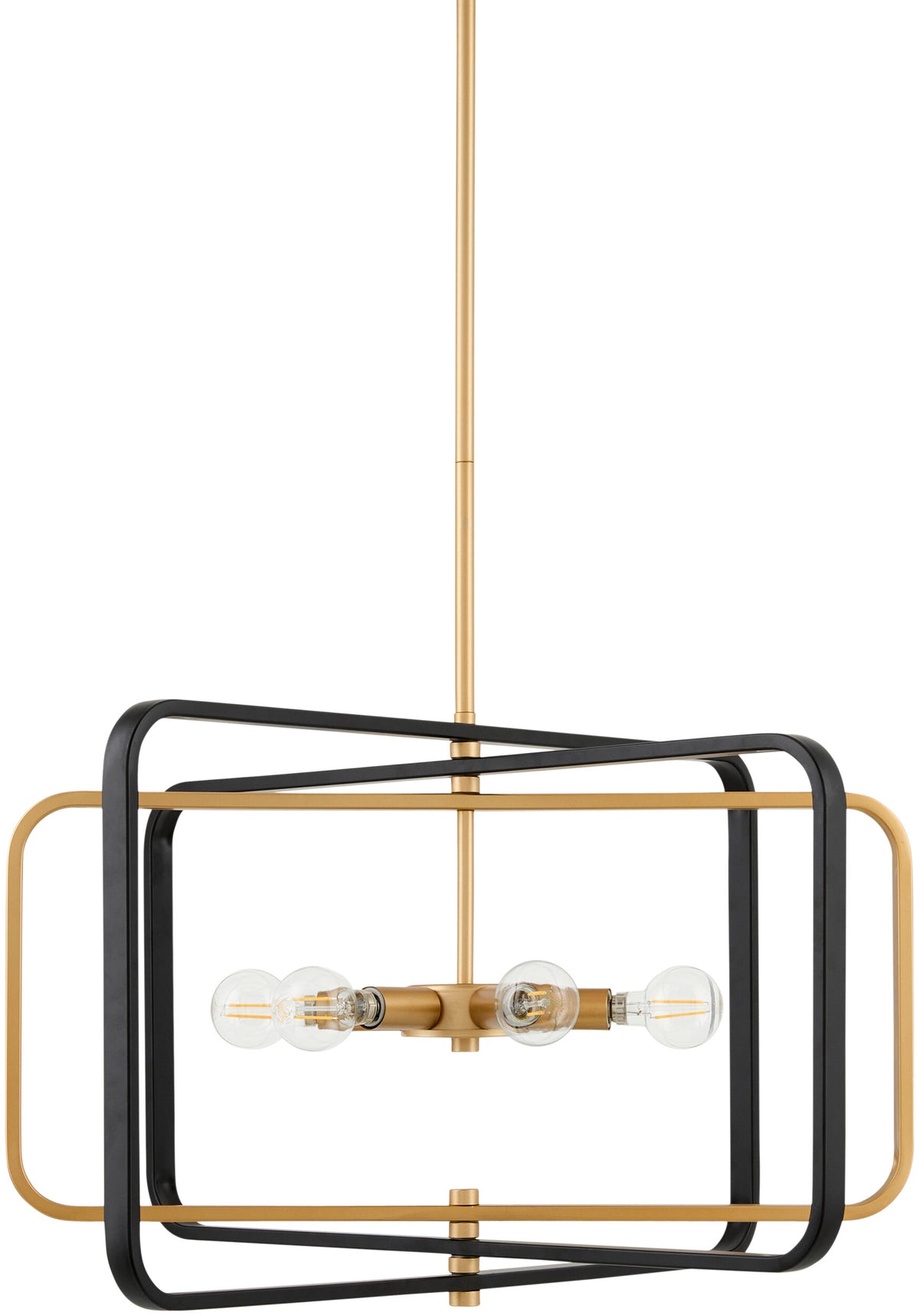 Zamora Iron Chandelier, Painted Black, Painted Gold