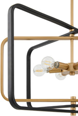 Zamora Iron Chandelier, Painted Black, Painted Gold