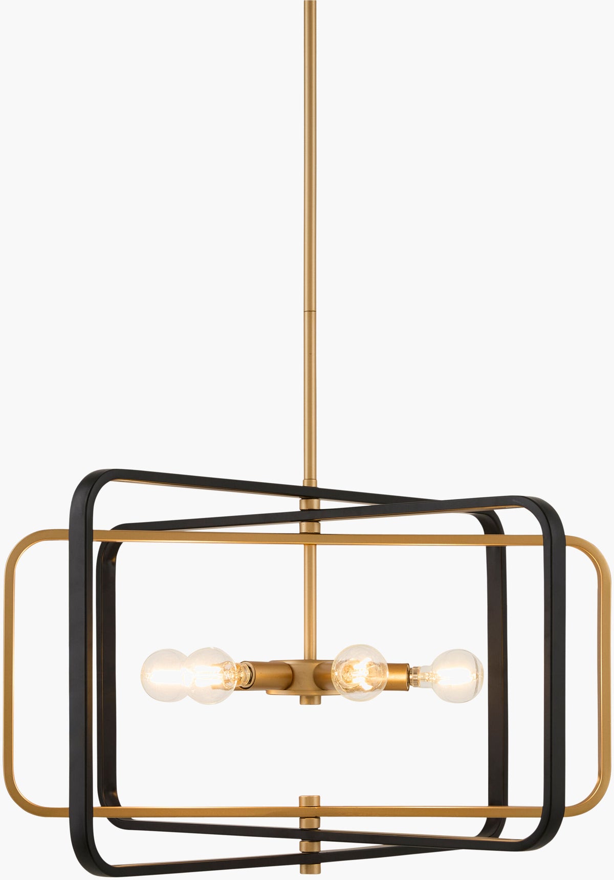 Zamora Iron Chandelier, Painted Black, Painted Gold