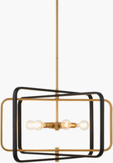 Zamora Iron Chandelier, Painted Black, Painted Gold