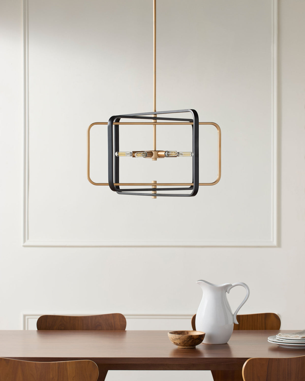 Zamora Iron Chandelier, Painted Black, Painted Gold