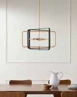 Zamora Iron Chandelier, Painted Black, Painted Gold