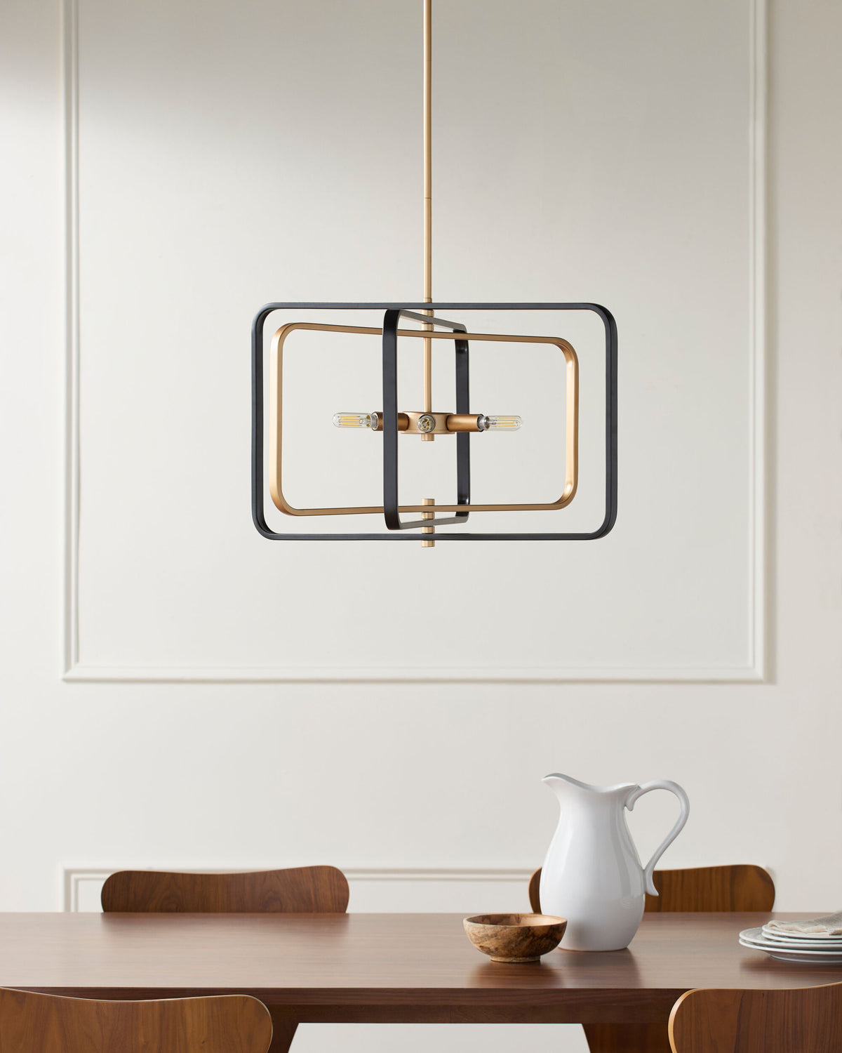 Zamora Iron Chandelier, Painted Black, Painted Gold