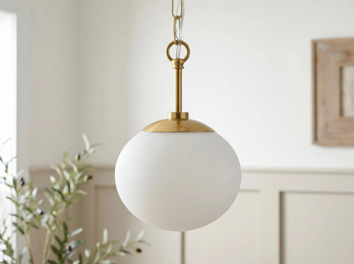 Zariene Iron Pendant Light, Plated Metallic Brass