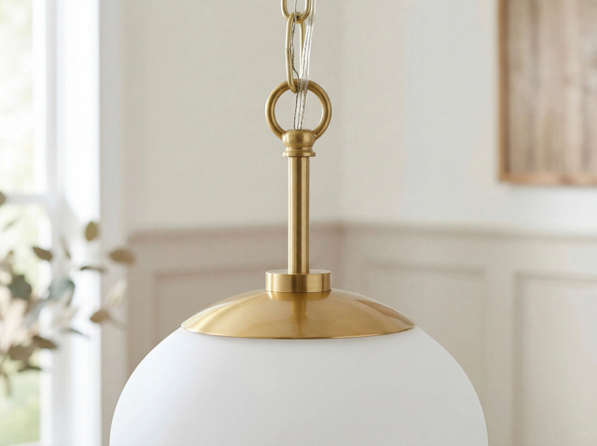 Zariene Iron Pendant Light, Plated Metallic Brass