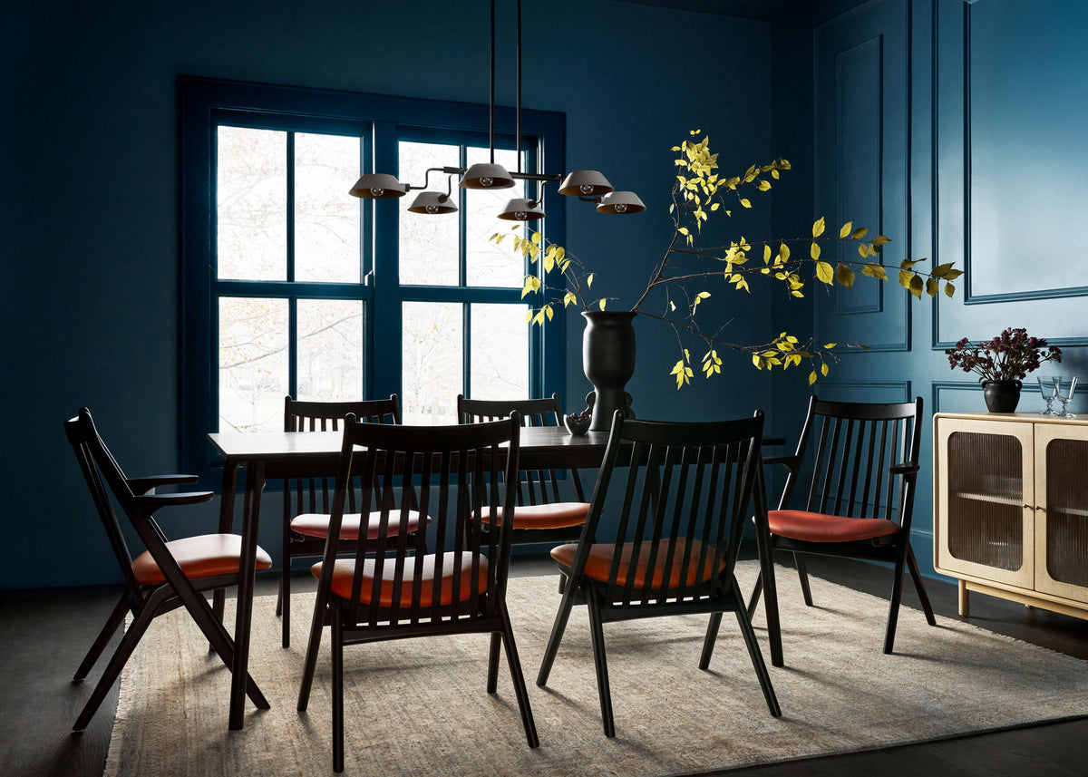 Mandoza Iron Chandelier, Painted Black