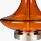 Zoey 26" Glass Table Lamp, Glazed Bright Orange