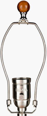 Zoey 26" Glass Table Lamp, Glazed Bright Orange